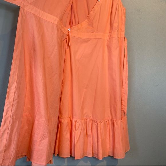 NWT Talbots Petite Coral V-Neck Poplin Functional Wrap Midi Dress Size 2P Preppy - Picture 10 of 16